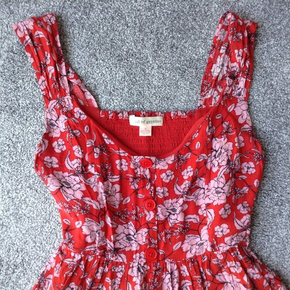 ⭐BAND OF GYPSIES SLEEVELESS SUMMER DRESS in Orange/Reddish Floral, size M⭐ - Picture 2 of 5
